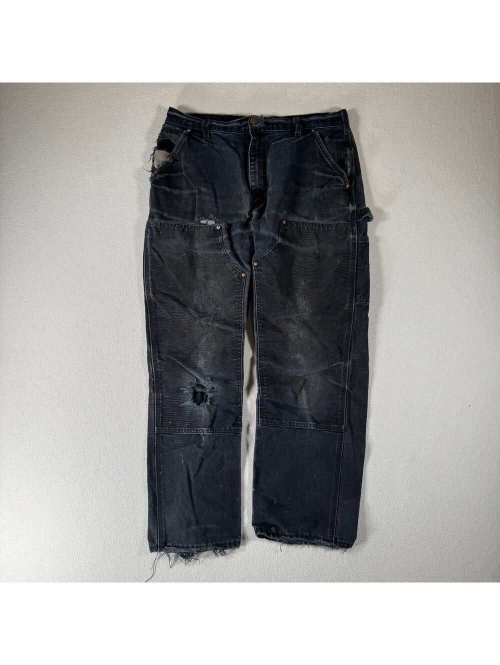 Vintage Faded Distressed Carhartt B01 BLK Double Knee Pants